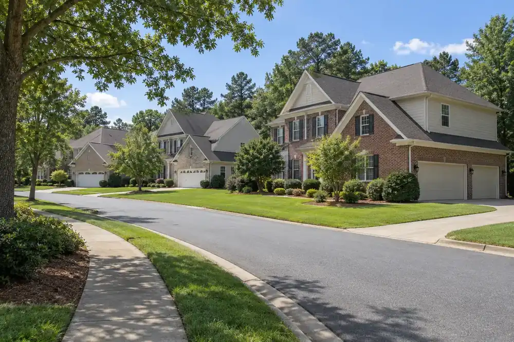 Illustration of a typical residential street in the Fort Mill, SC area