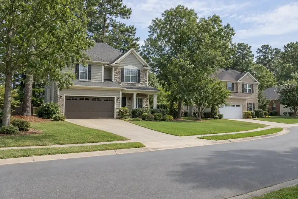 Illustration of a typical residential street in the Pineville, NC area
